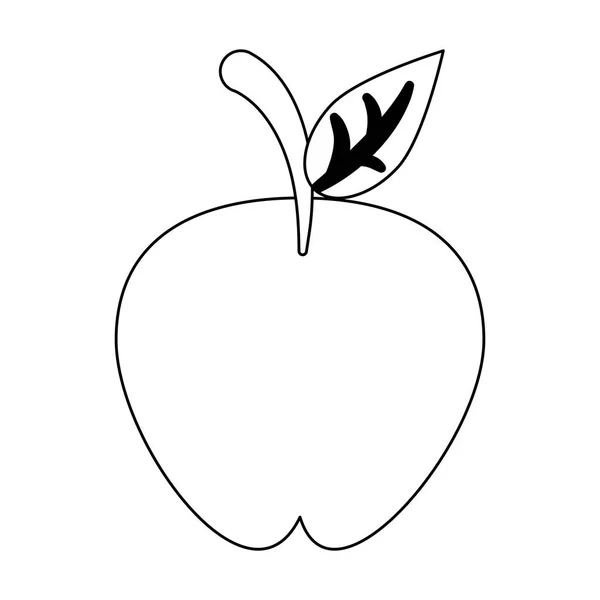 黑白苹果水果动画片 — 图库矢量图片