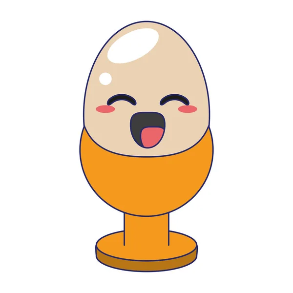 Huevo titular cocina utensilio kawaii dibujos animados — Vector de stock