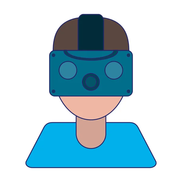 Man with virtual reality glasses — Stock Vector