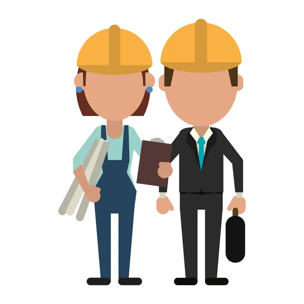 Travailleurs de la construction avatars — Image vectorielle