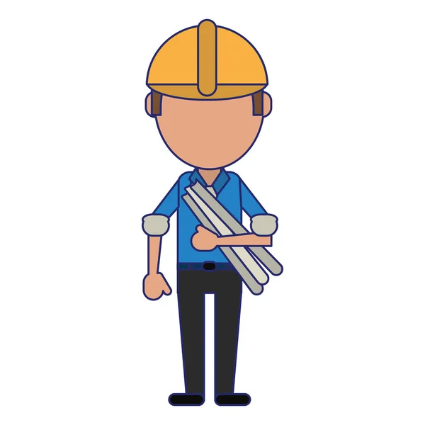Construction worker avatar — Stock Vector