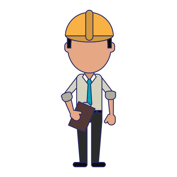 Construction worker avatar — Stock Vector