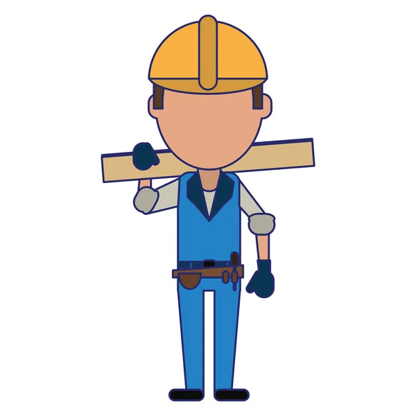 Construction worker avatar — Stock Vector