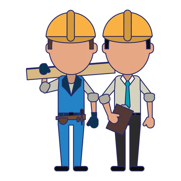 İnşaat İşçileri avatarları — Stok Vektör