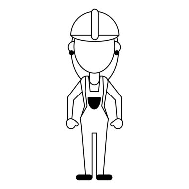 İnşaat işçisi avatar siyah beyaz