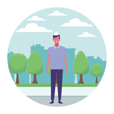 süpermarket eşlik eden adam çizgi film