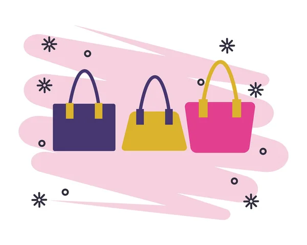 Fashion women bags isolated — Stock Vector