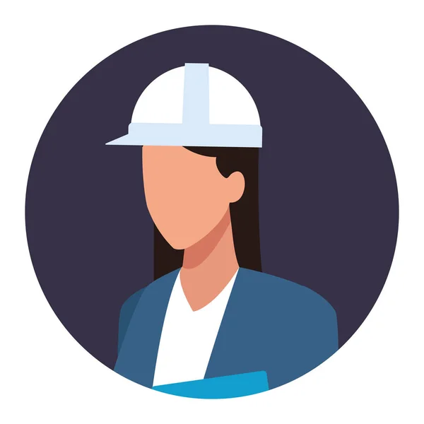 Bauarbeiterin Arbeiter Avatar — Stockvektor