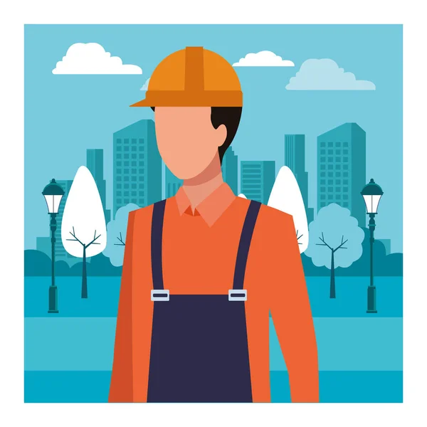 Stavební dělník pracovník avatar — Stockový vektor