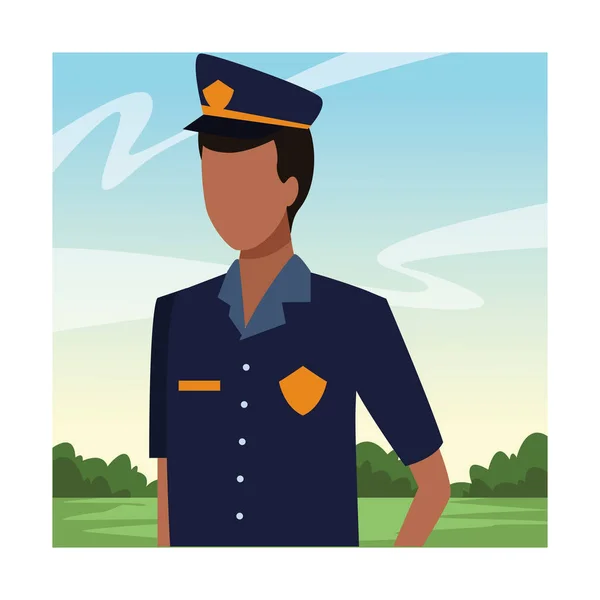 Polis arbetare avatar — Stock vektor