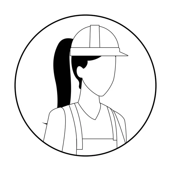 Constructionworker miejsc pracy i zawodów avatar czarno-białe — Wektor stockowy