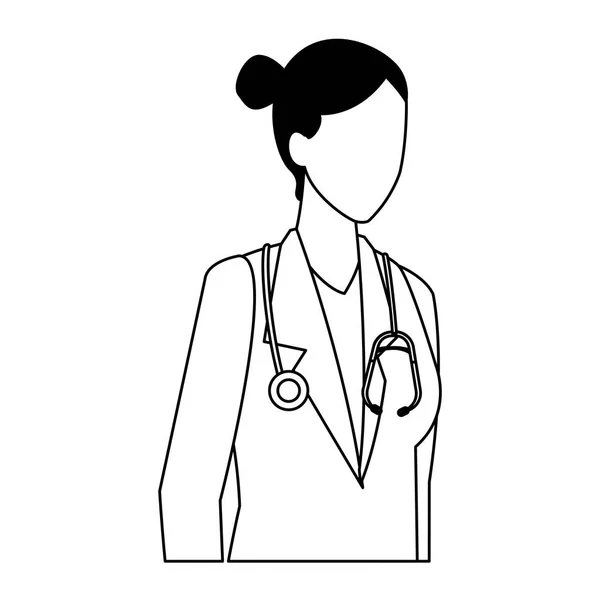 Doctor Trabajos y profesiones avatar en blanco y negro — Vector de stock