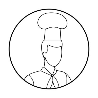 Chef iş ve meslekler avatar siyah beyaz