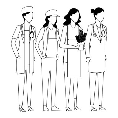 İş ve meslek avatar siyah beyaz