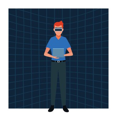 Sanal gerçeklik gözlük kullanan adam