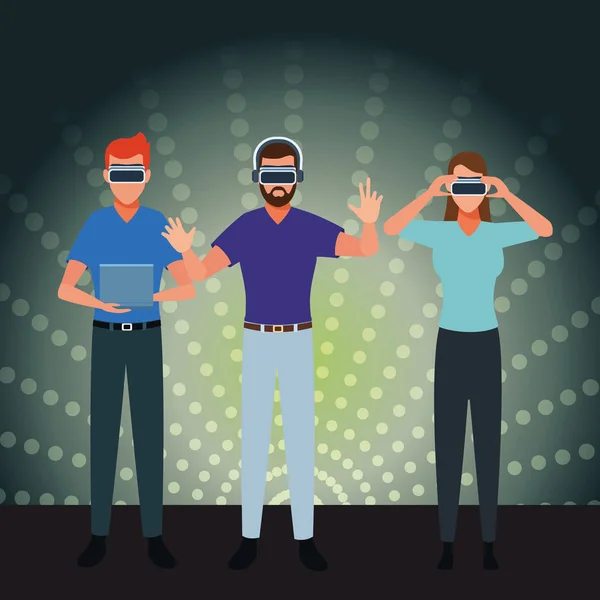 Ludzi grających z wirtualnej rzeczywistości — Wektor stockowy