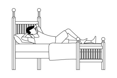 yüzü olmayan adam siyah beyaz yatak istirahat