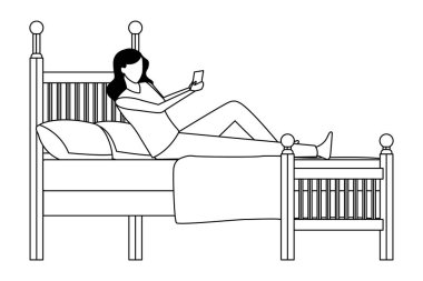 meçhul kadın yatakta siyah ve beyaz