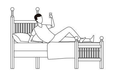 yüzü olmayan adam yatakta siyah ve beyaz