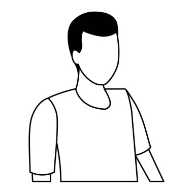 yüzü olmayan adam portre siyah beyaz