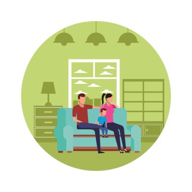 yüzü olmayan aile kanepe birlikte