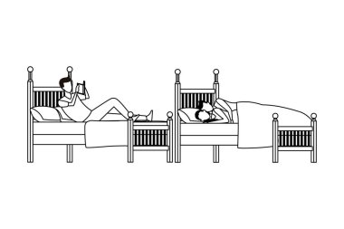 Yurt ikiz ve coodle yatak siyah ve beyaz Çift