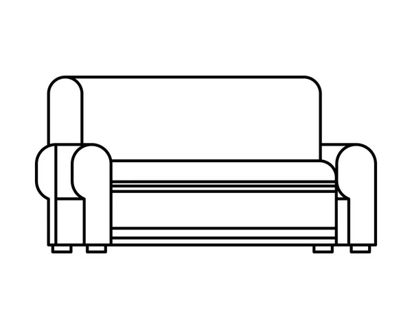 Decoración de muebles de sofá en blanco y negro — Vector de stock