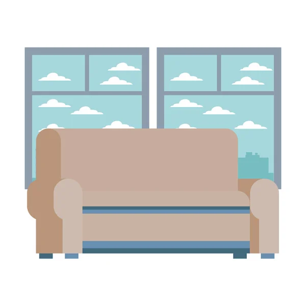 Sofá decoración de muebles — Vector de stock