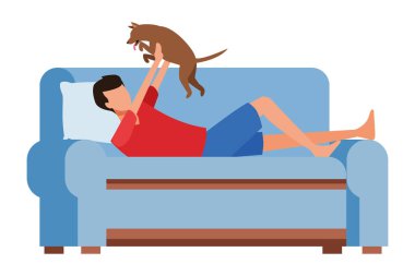 yüzü olmayan adam ve köpeği kanepe