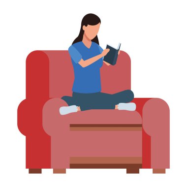 meçhul kadın okuma ve sandalye