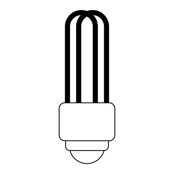Energiesparlampen-Symbol in schwarz-weiß — Stockvektor