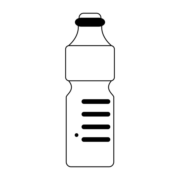 Wasserflasche isolierte Karikatur in schwarz und weiß — Stockvektor