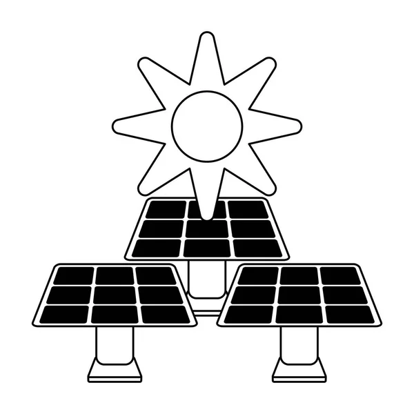 Ecología energía verde en blanco y negro — Archivo Imágenes Vectoriales