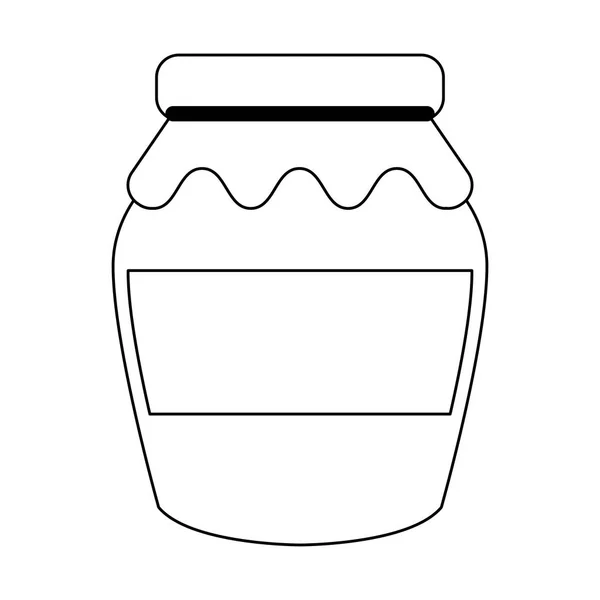 Vasetto di marmellata con stoffa in bianco e nero — Vettoriale Stock