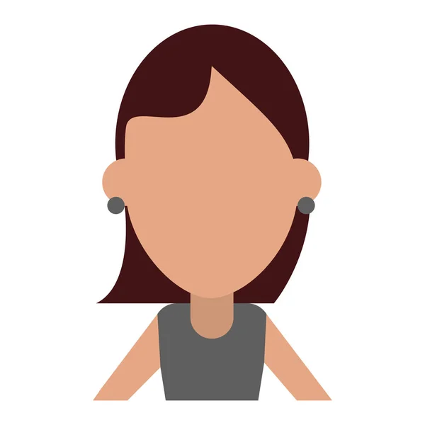 Mulher sem rosto avatar desenhos animados — Vetor de Stock