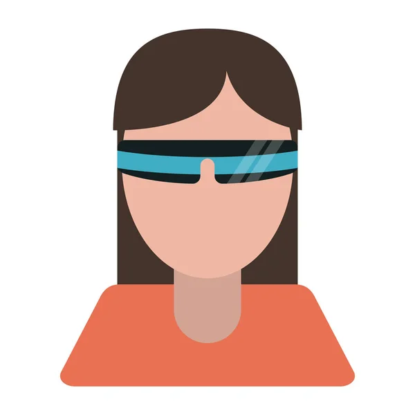 Mulher com óculos inteligentes avatar — Vetor de Stock