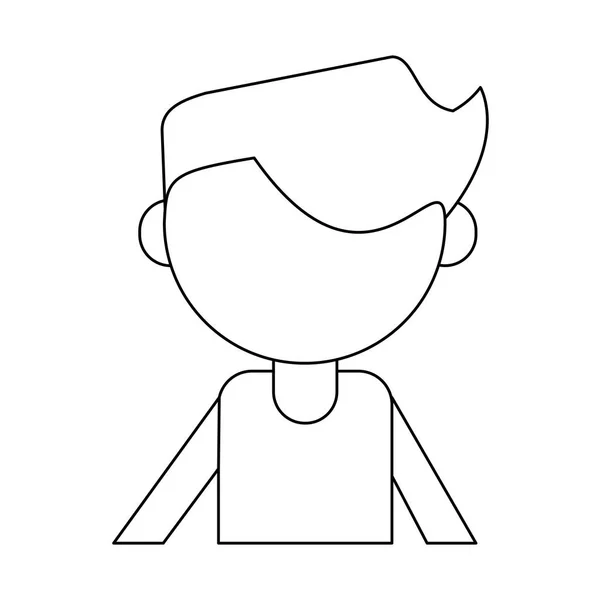 Hombre avatar sin rostro aislado en blanco y negro — Vector de stock