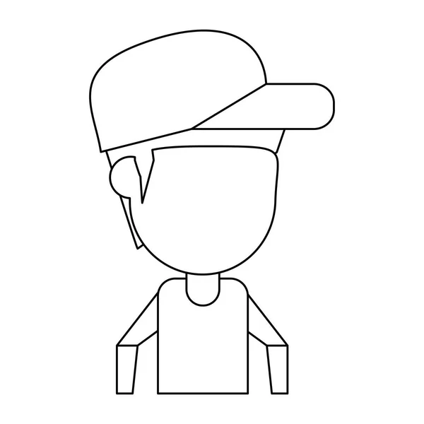 Hombre avatar sin rostro aislado en blanco y negro — Vector de stock