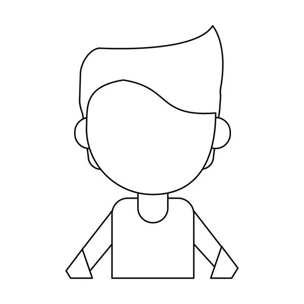 Homme avatar sans visage isolé en noir et blanc — Image vectorielle