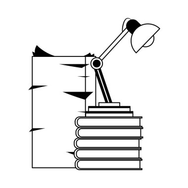 Office belgeleri kitap ve Resepsiyon siyah beyaz ışık