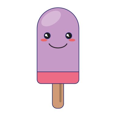 Buzlu şeker tatlı soğuk kawaii çizgi film