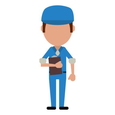 Kurye pano profesyonel çalışan avatar ile