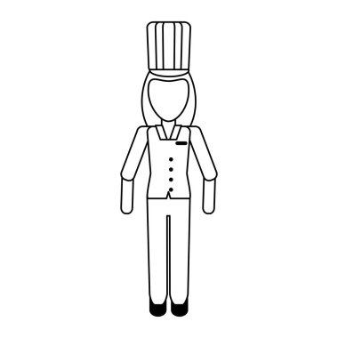 Şef Ocak profesyonel çalışan avatar siyah beyaz