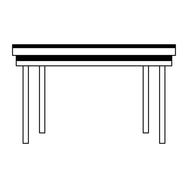 Mobilier de bureau isolé en noir et blanc — Image vectorielle