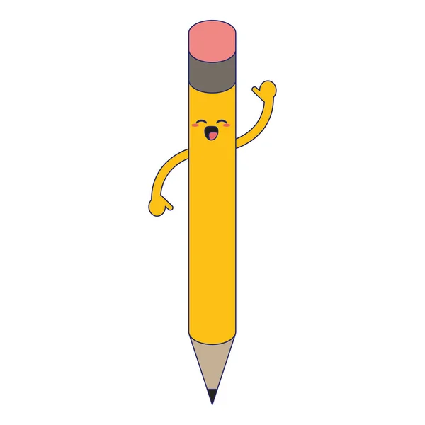 Kawaii crayon sourire dessin animé — Image vectorielle