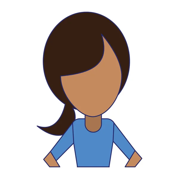 Vrouw gezichtsloze avatar cartoon — Stockvector
