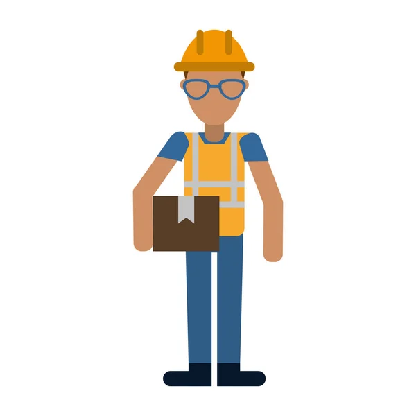 Construction worker avatar — Stock Vector