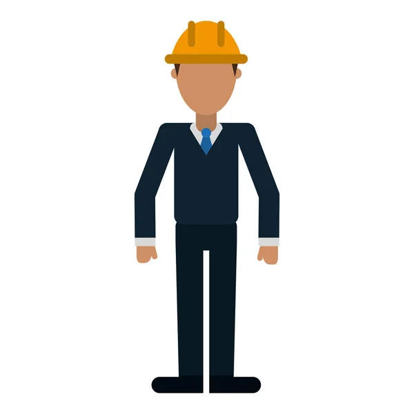 Trabajador de la construcción avatar — Vector de stock