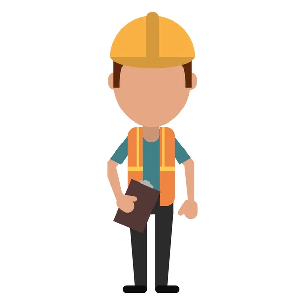 Construction worker avatar — Stock Vector