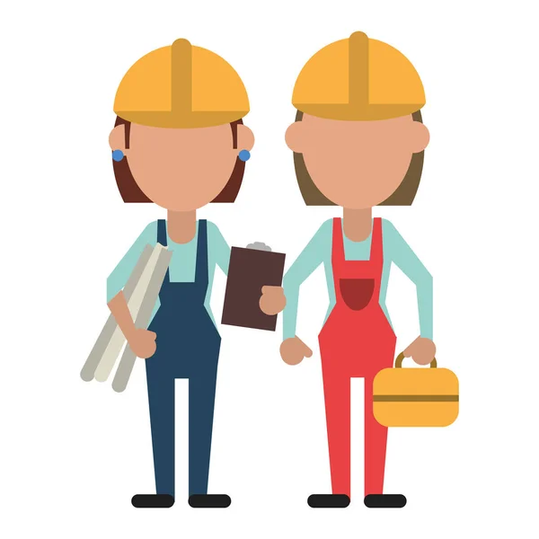 Travailleurs de la construction avatars — Image vectorielle